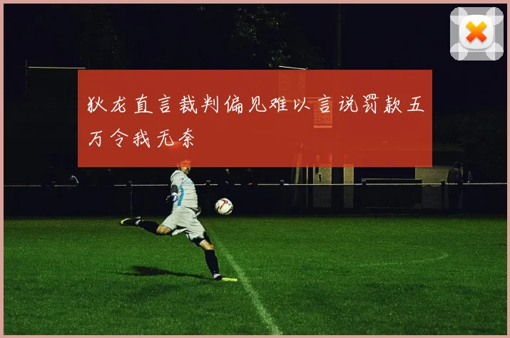 狄龙直言裁判偏见难以言说罚款五万令我无奈